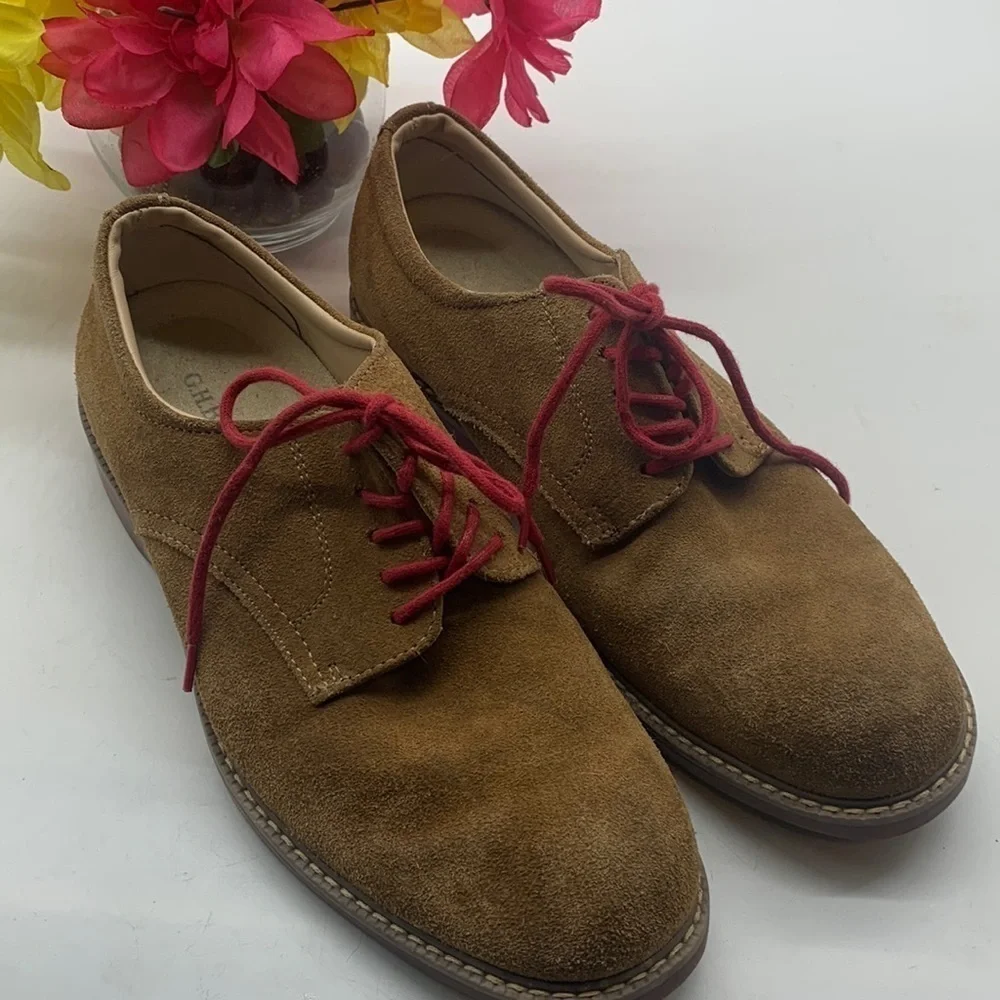 G.H. Bass Pasadena Tan Suede Oxford Sz 8.5D. MS1367C